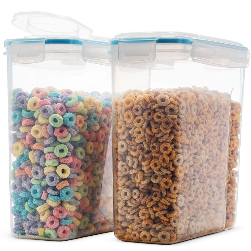 Komax Biokips Cereal Containers Storage Set of 2 â€“ Airtight Food Storage Containers â€“ Cereal Dispenser for All Dry Foods â€“ BPA-Free Cereal Container Set for Pantry Organization and Storage (135 oz)